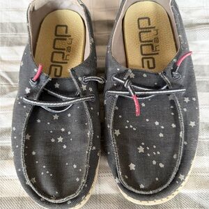 Hey Dude Kids Slip-On Sneakers in Dark Blue with Star Print